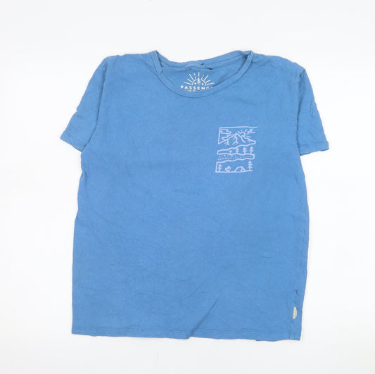 Passenger Men's Blue Graphic Outdoor Hemp Cotton T-Shirt Size S