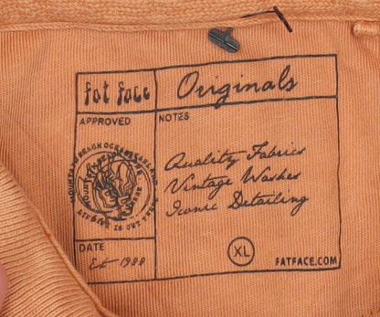 Fat Face Men's Orange XL Vintage Wash Cotton Polo Shirt