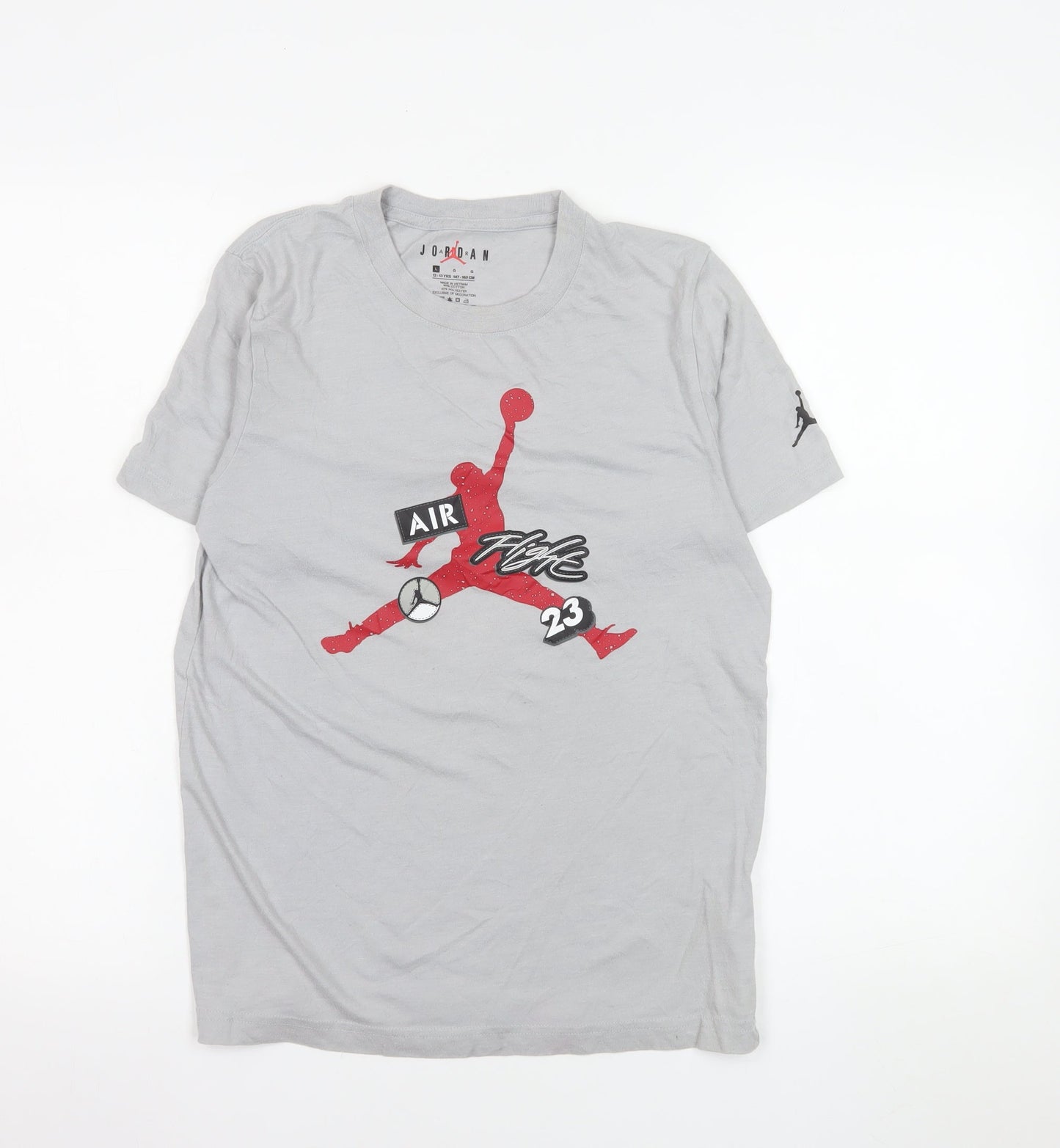Jordan Boys Grey Air 23 Graphic T-Shirt 12-13 Years Basketball Style