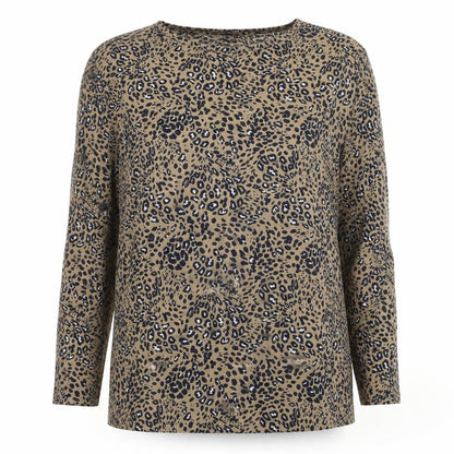 Marks & Spencer Women’s Beige Animal Print Blouse Size 10 Long Sleeve