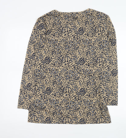 Marks and Spencer Women’s Beige Animal Print Blouse Size 10 Long Sleeve