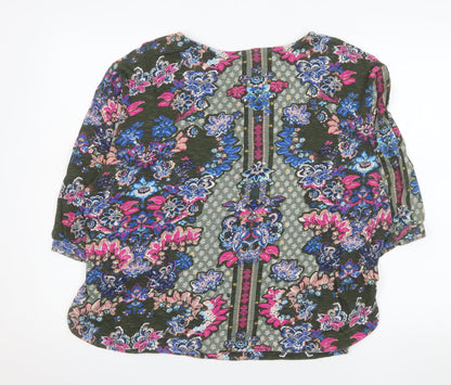 Monsoon Women’s Multicoloured Cotton Bohemian Floral Blouse L