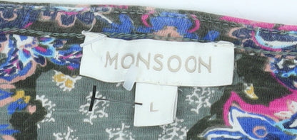 Monsoon Women’s Multicoloured Cotton Bohemian Floral Blouse L