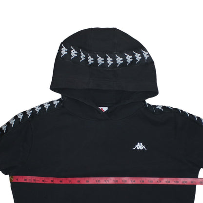 Kappa Boys Black Logo Tape Pullover Hoodie Size 14-15 Years