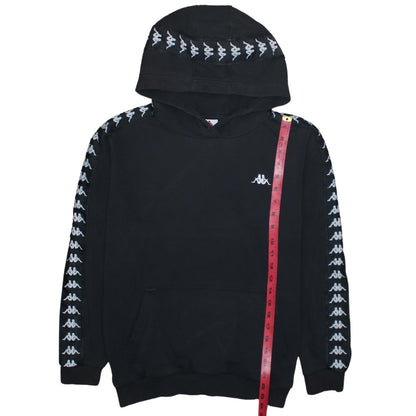 Kappa Boys Black Logo Tape Pullover Hoodie Size 14-15 Years