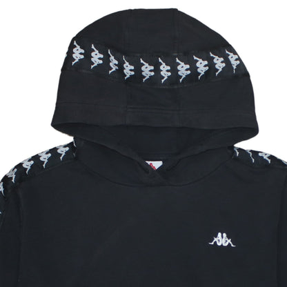 Kappa Boys Black Logo Tape Pullover Hoodie Size 14-15 Years