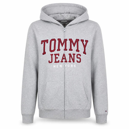 Tommy Jeans Men's Grey Full Zip Hoodie XL Regular Fit