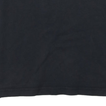 Adidas Men's Black Crew Neck Short Sleeve Cotton Sports T-Shirt S