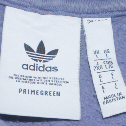 Adidas Men’s Blue Pullover Hoodie Size L Fleece Primegreen Sweatshirt