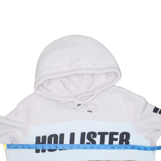 Hollister Womens Pink Black Colourblock Hoodie Size L Logo Pullover