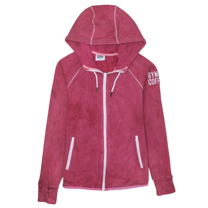 Gym+Coffee Women's Pink Full Zip Hoodie Size S