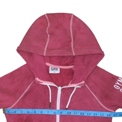 Gym+Coffee Women's Pink Full Zip Hoodie Size S