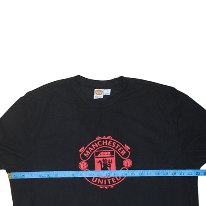 Manchester United Men's Black Long Sleeve XL Cotton T-Shirt