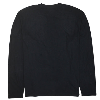 Manchester United Men's Black Long Sleeve XL Cotton T-Shirt