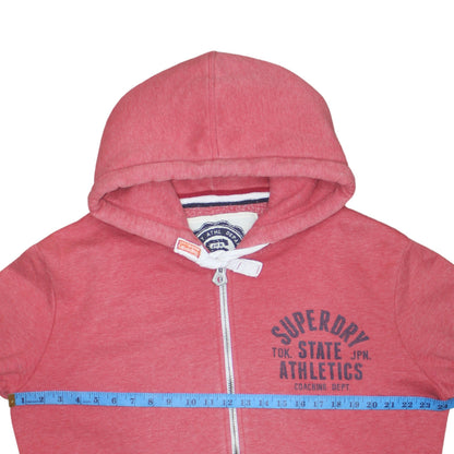 Superdry Men's Red Full Zip Hoodie XL Athletic Print