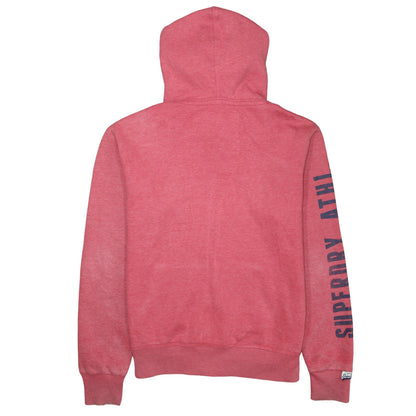 Superdry Men's Red Full Zip Hoodie XL Athletic Print