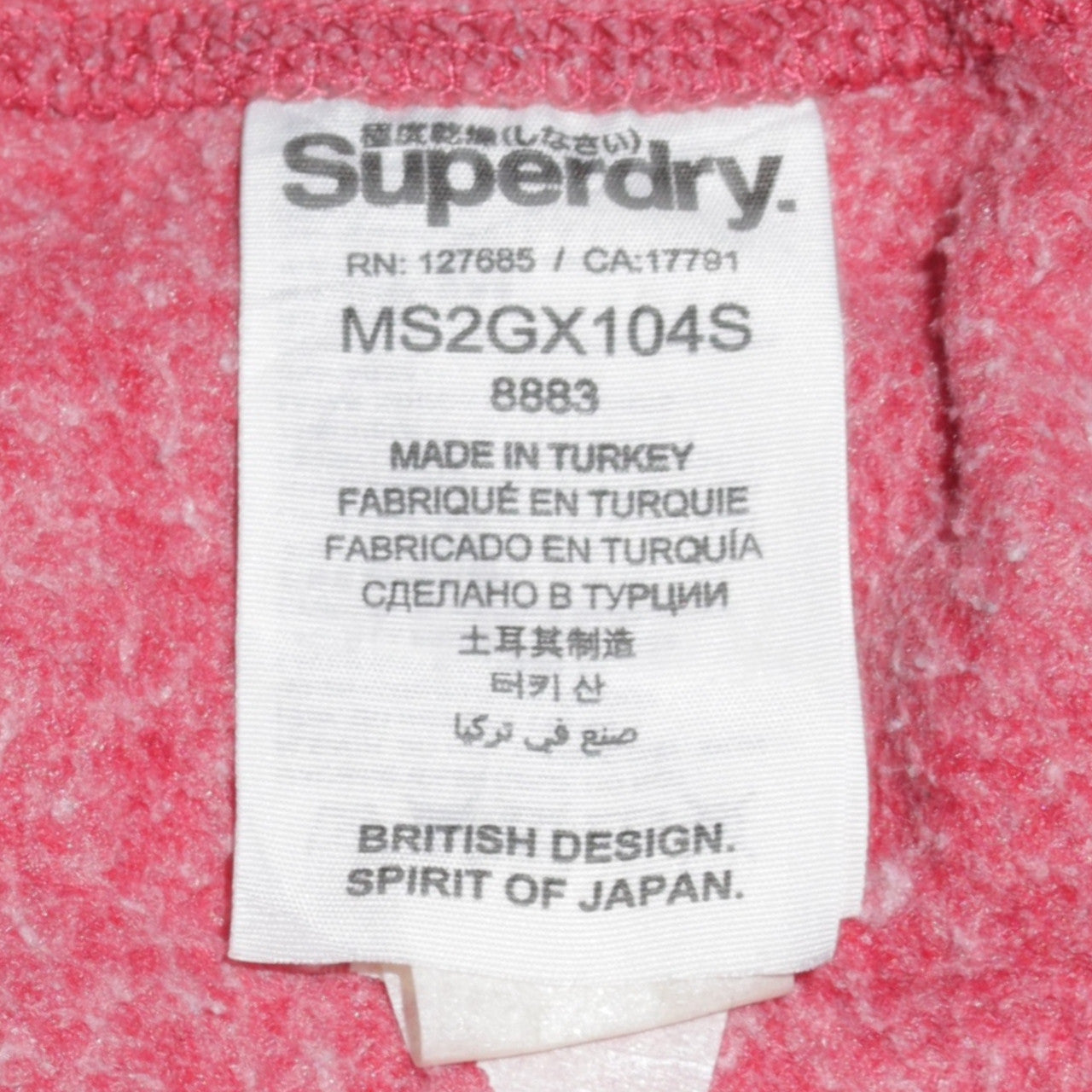 Superdry Men's Red Full Zip Hoodie XL Athletic Print