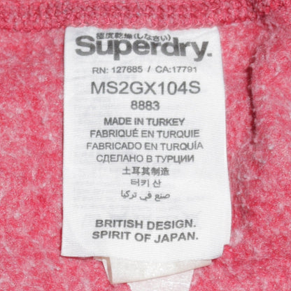 Superdry Men's Red Full Zip Hoodie XL Athletic Print