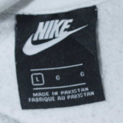 Nike Men's White Pullover Hoodie Size L Sports Fleece Sweatshirt