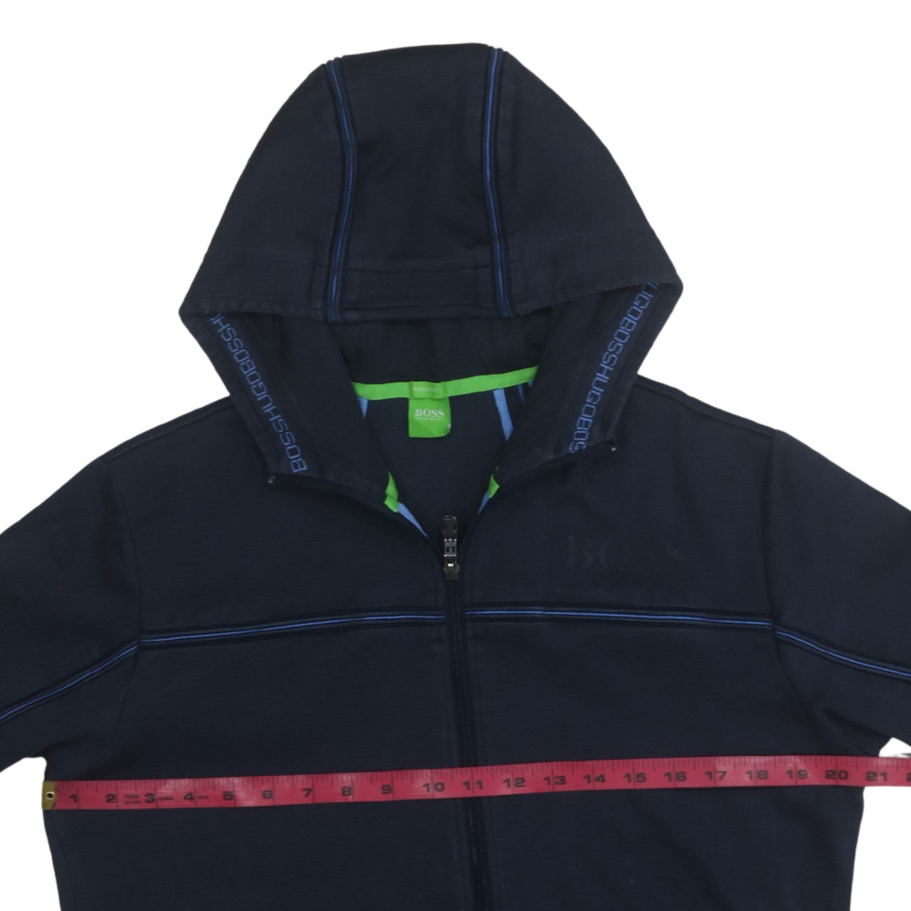 Hugo Boss Mens Blue Full Zip Hoodie Regular Fit Size M