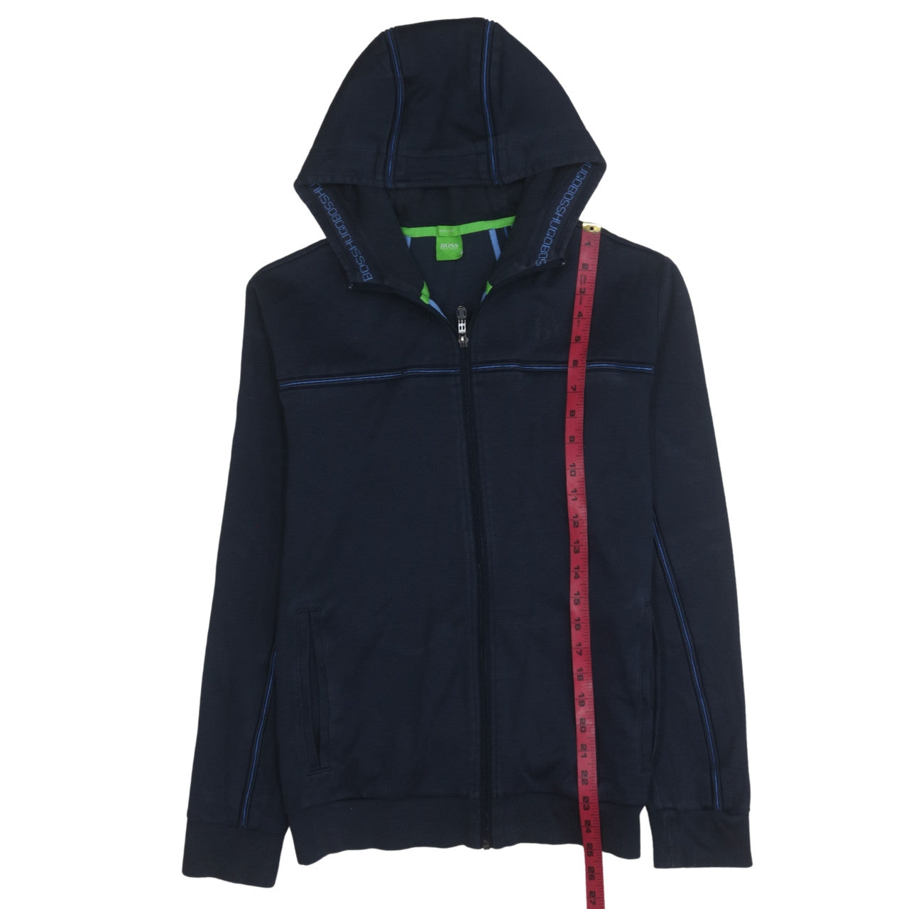 Hugo Boss Mens Blue Full Zip Hoodie Regular Fit Size M