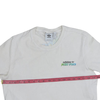 Adidas Men's White Beach Sports Graphic Print Cotton T-Shirt M