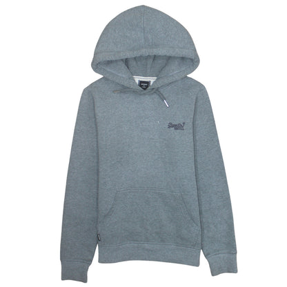 Superdry Women Grey Hoodie Pullover UK 10 Hooded Logo Casual
