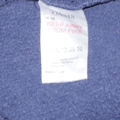 Oasis Womens Navy Blue Heart Print Pullover Sweatshirt XS