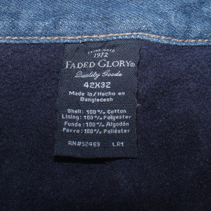 Faded Glory Men Blue 42x32 Relaxed Straight Lined Denim Jeans