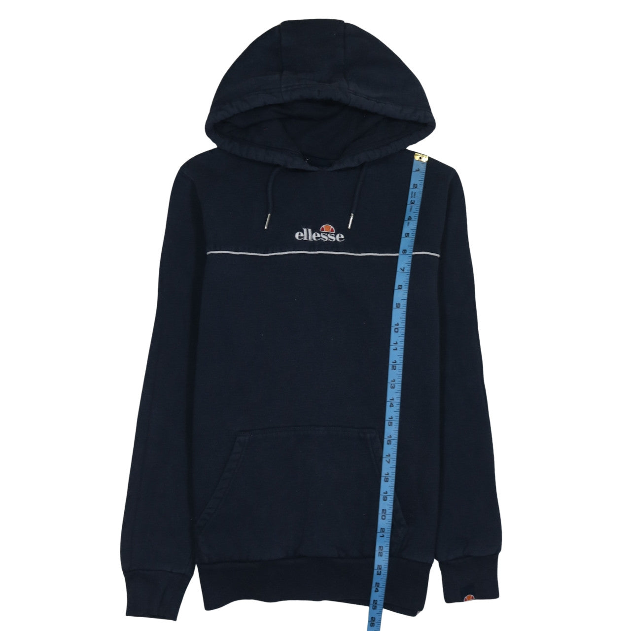 Ellesse Men's Blue Pullover Hoodie M Embroidered Logo Fleece