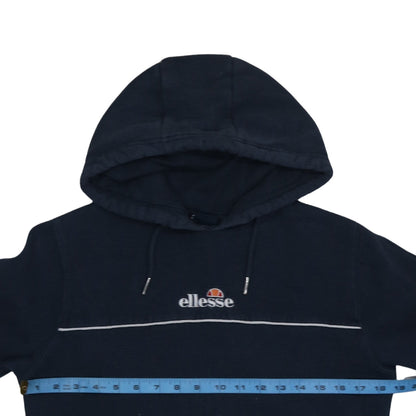 Ellesse Men's Blue Pullover Hoodie M Embroidered Logo Fleece