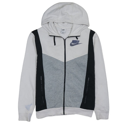 Nike Mens Grey Full Zip Hoodie L Logo Sportswear Jacket