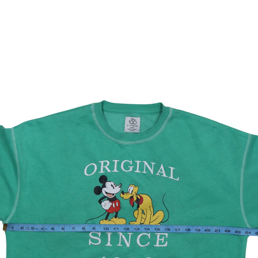 Disney x Primark Women Green Mickey & Pluto Sweatshirt Size S 10/12