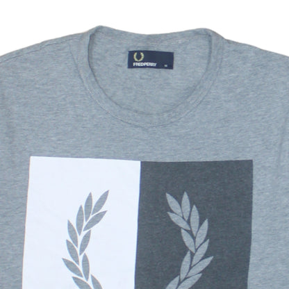 Fred Perry Men's Grey Graphic Logo T-Shirt Size M