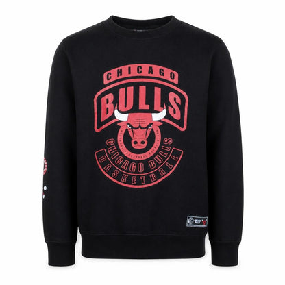NBA Mens Black Chicago Bulls Pullover Sweatshirt Size L