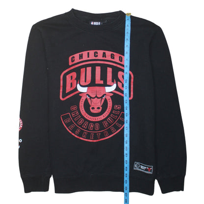 NBA Mens Black Chicago Bulls Pullover Sweatshirt Size L