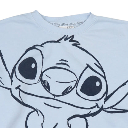 Disney Primark Women Light Blue Stitch Sweatshirt Size 12/14