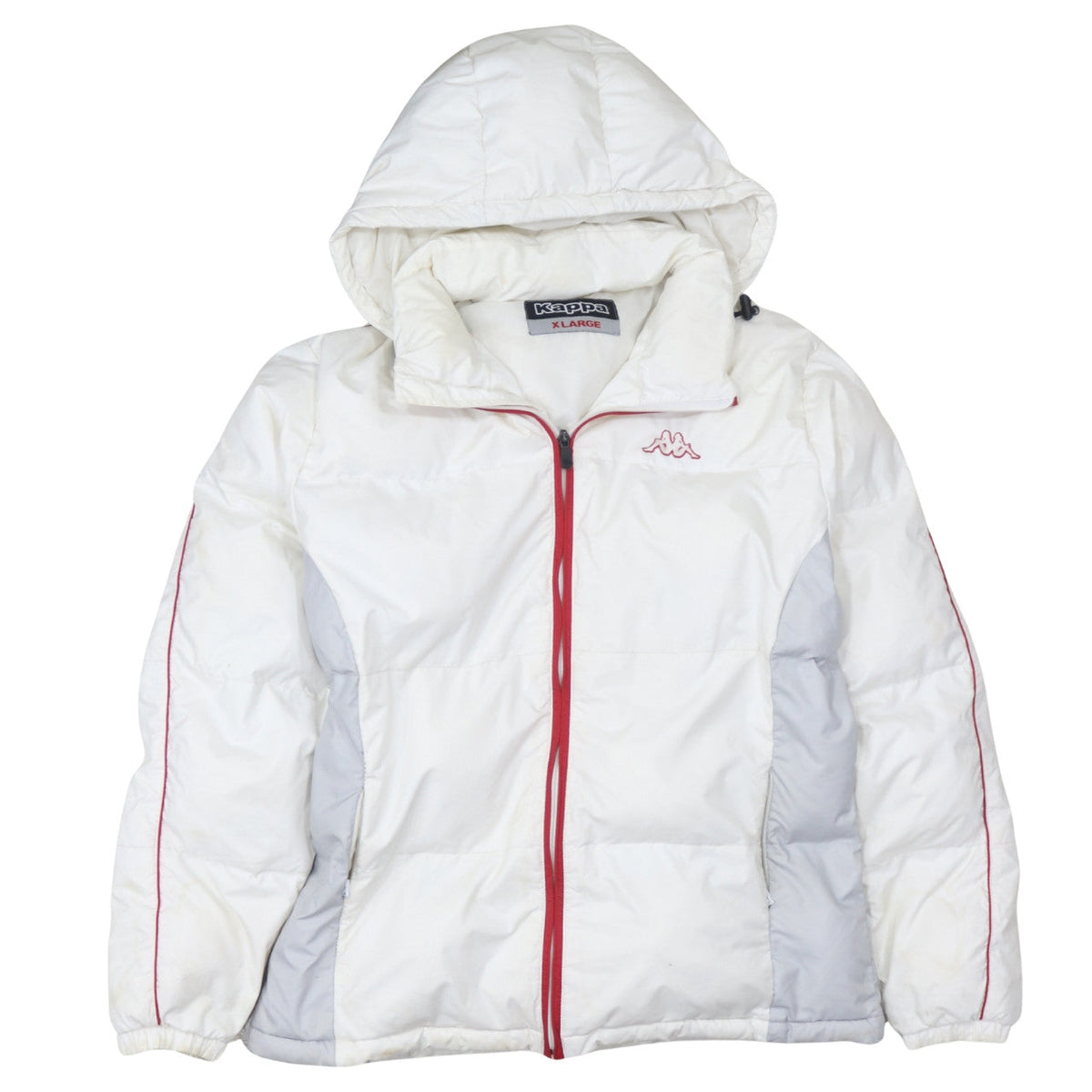 Additional front view of Kappa Men’s White XL Puffer Jacket Hooded Winter Coat