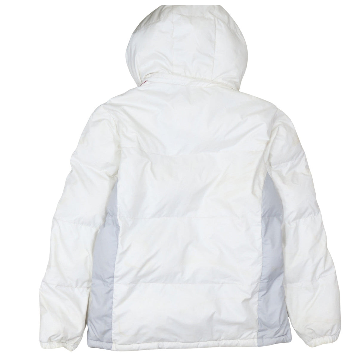 Brand and care label for Kappa Men’s White XL Puffer Jacket Hooded Winter Coat
