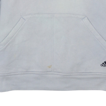 Adidas Men Grey Pullover Hoodie Medium Logo Sports Style