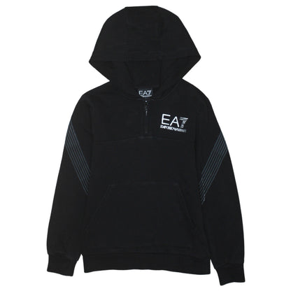 Emporio Armani EA7 Boys Black 10 Years 1/2 Zip Hoodie Sweatshirt