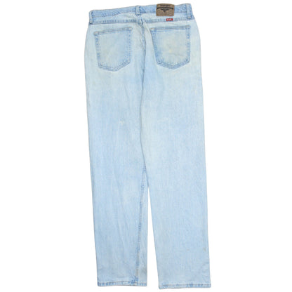 Wrangler Men's Blue 32x34 Straight Leg Light Wash Denim Jeans