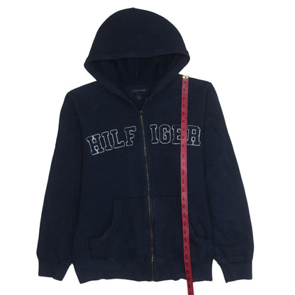 Tommy Hilfiger Men's Blue Full Zip Hoodie M Logo Embroidered Classic
