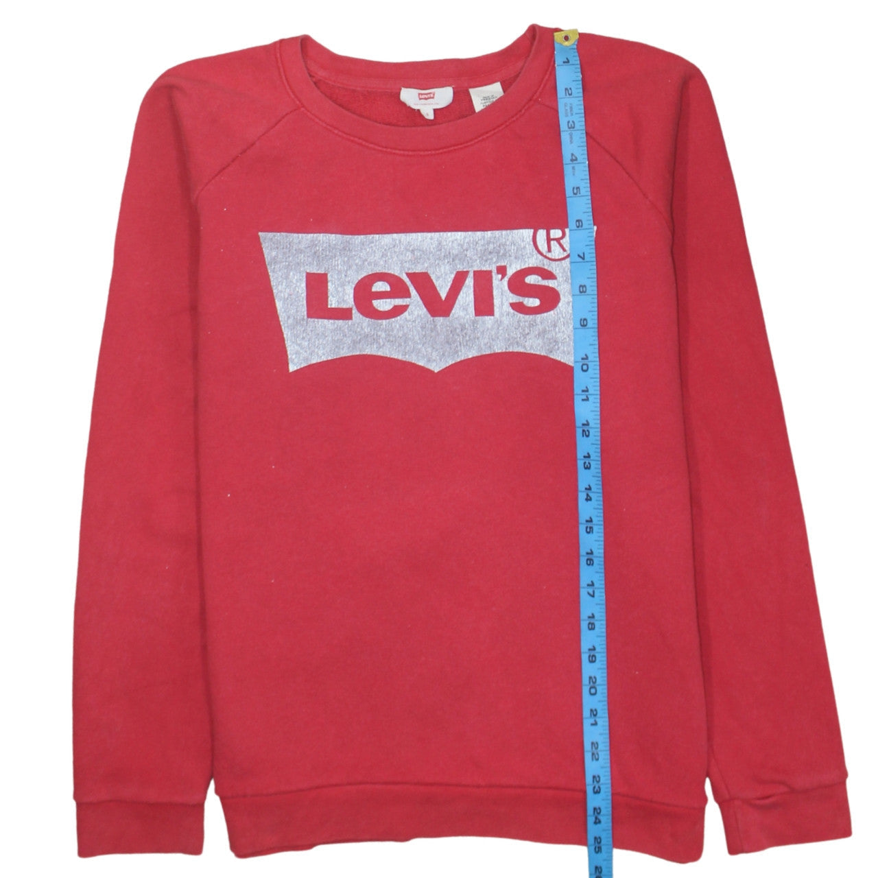 Levi's Men's Red Crew Neck Logo Sweatshirt Size S Regular Fit