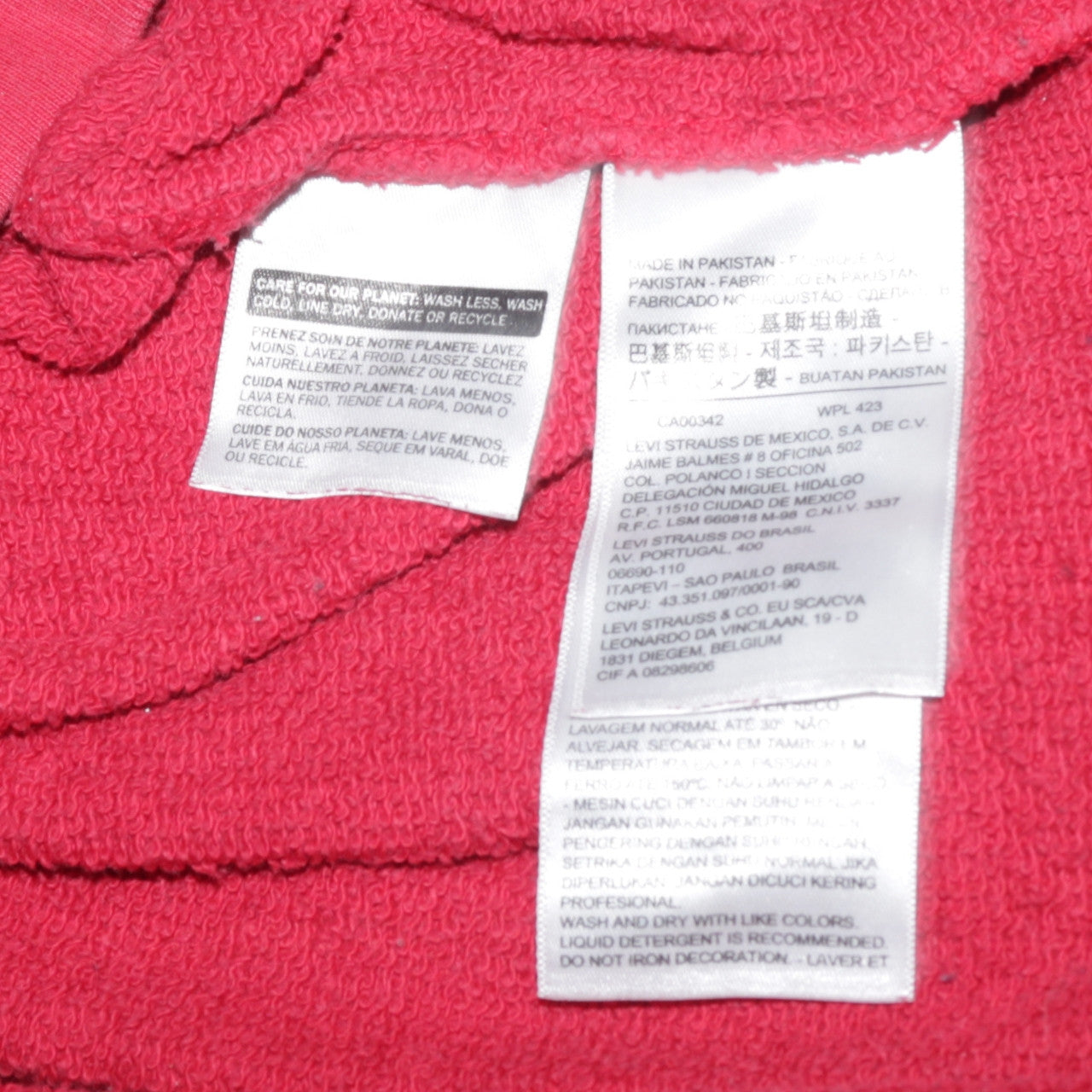 Levi's Men's Red Crew Neck Logo Sweatshirt Size S Regular Fit