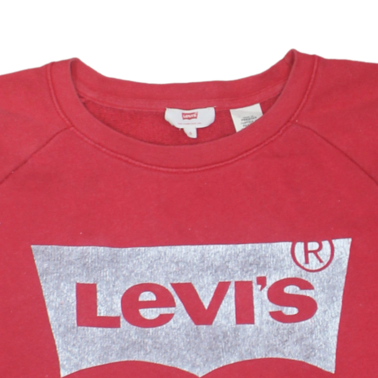 Levi's Men's Red Crew Neck Logo Sweatshirt Size S Regular Fit