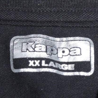 Kappa Men's Black 2XL Polo Shirt Short Sleeve Collared Cotton Top