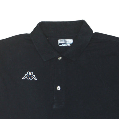 Kappa Men's Black 2XL Polo Shirt Short Sleeve Collared Cotton Top
