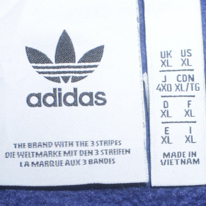 Adidas Men's Blue Black XL Pullover Sweatshirt Crew Neck Fleece