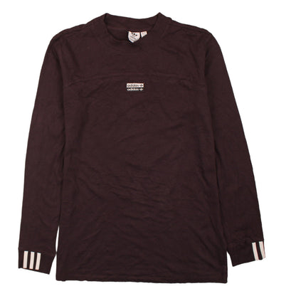 Adidas Brown Long Sleeve Womens Size 10 Cotton Crew Neck Active Top